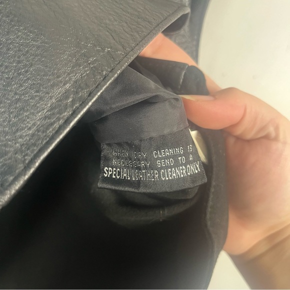 Maxima Vintage Wilsons Biker Leather Motorcycle Black Zip Up Vest Sz Large - Picture 3 of 5